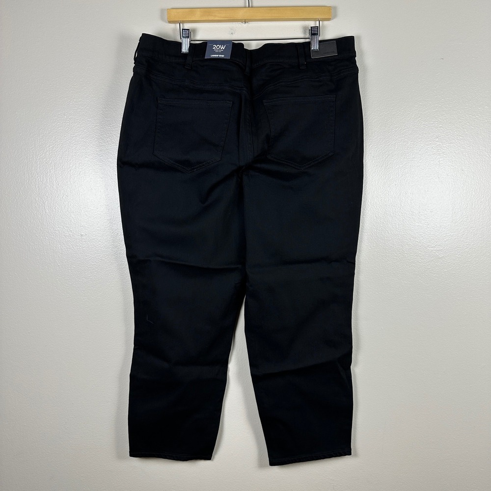 Lands‎ End Jeans Womens 20W (38x27) Black Denim High Rise Slim Leg Stretch